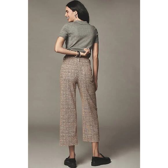NWT Maeve The Colette Cropped Wide-Leg Pants Tweed Edition Sz 30P Pink #8E506 - Picture 4 of 12
